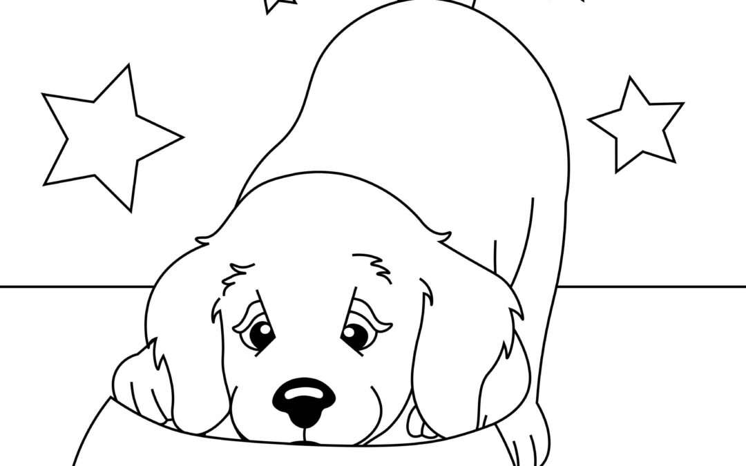 In the Doghouse Puppy Coloring Page - Little Sprout Art + Learning Lab