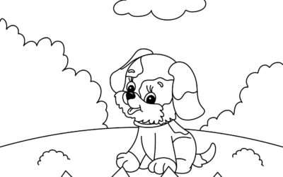 Cute Little Puppy Coloring Page