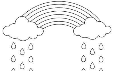 Rainbow With Clouds Rainbow Coloring Page