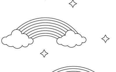 Woah a Triple Rainbow Coloring Page
