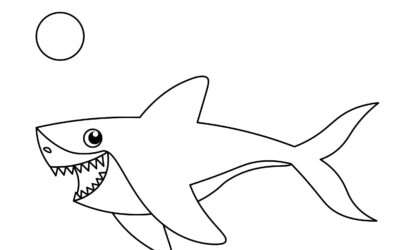 Going for a Swim Shark Coloring Page