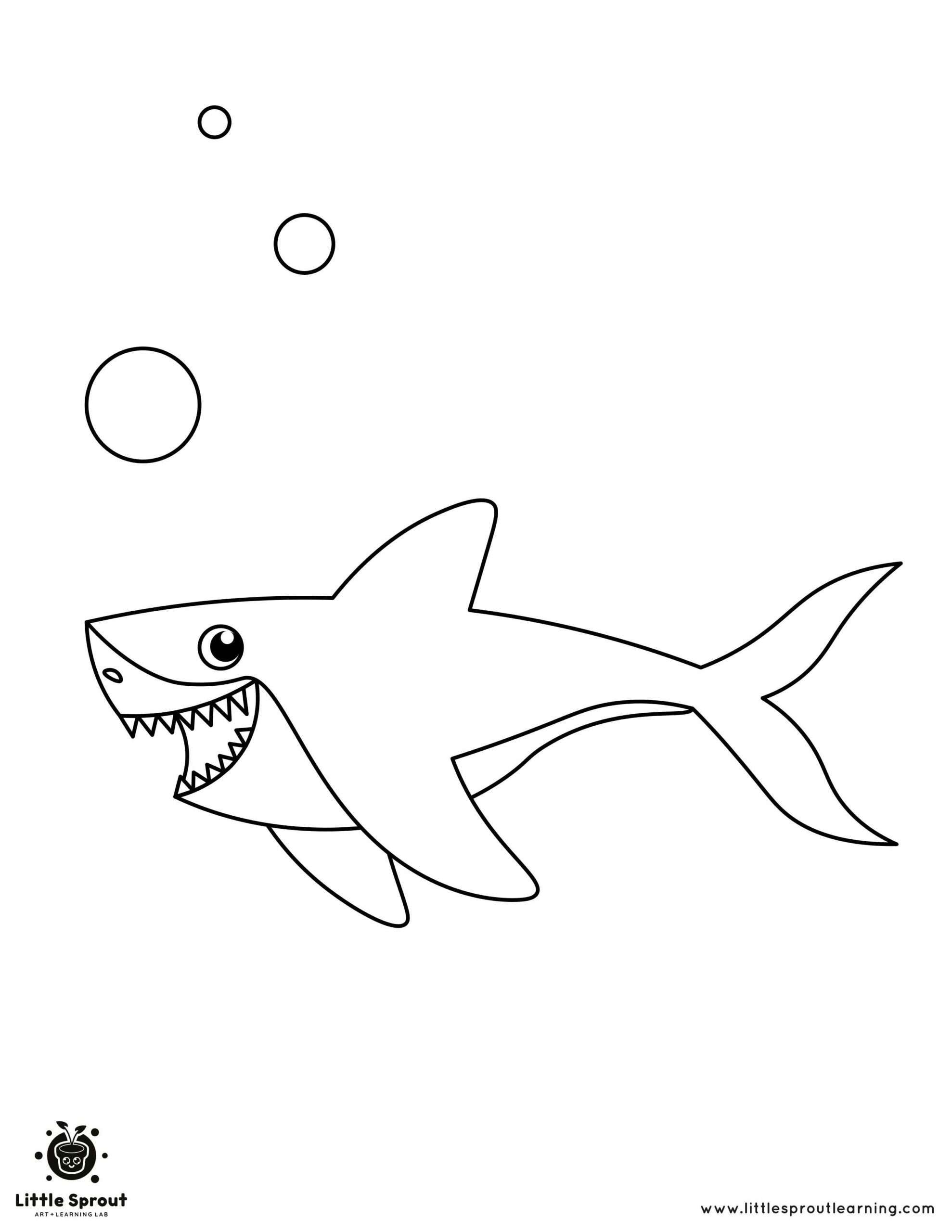 Going for a Swim Shark Coloring Page