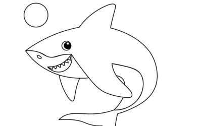 Happy Shark Coloring Page