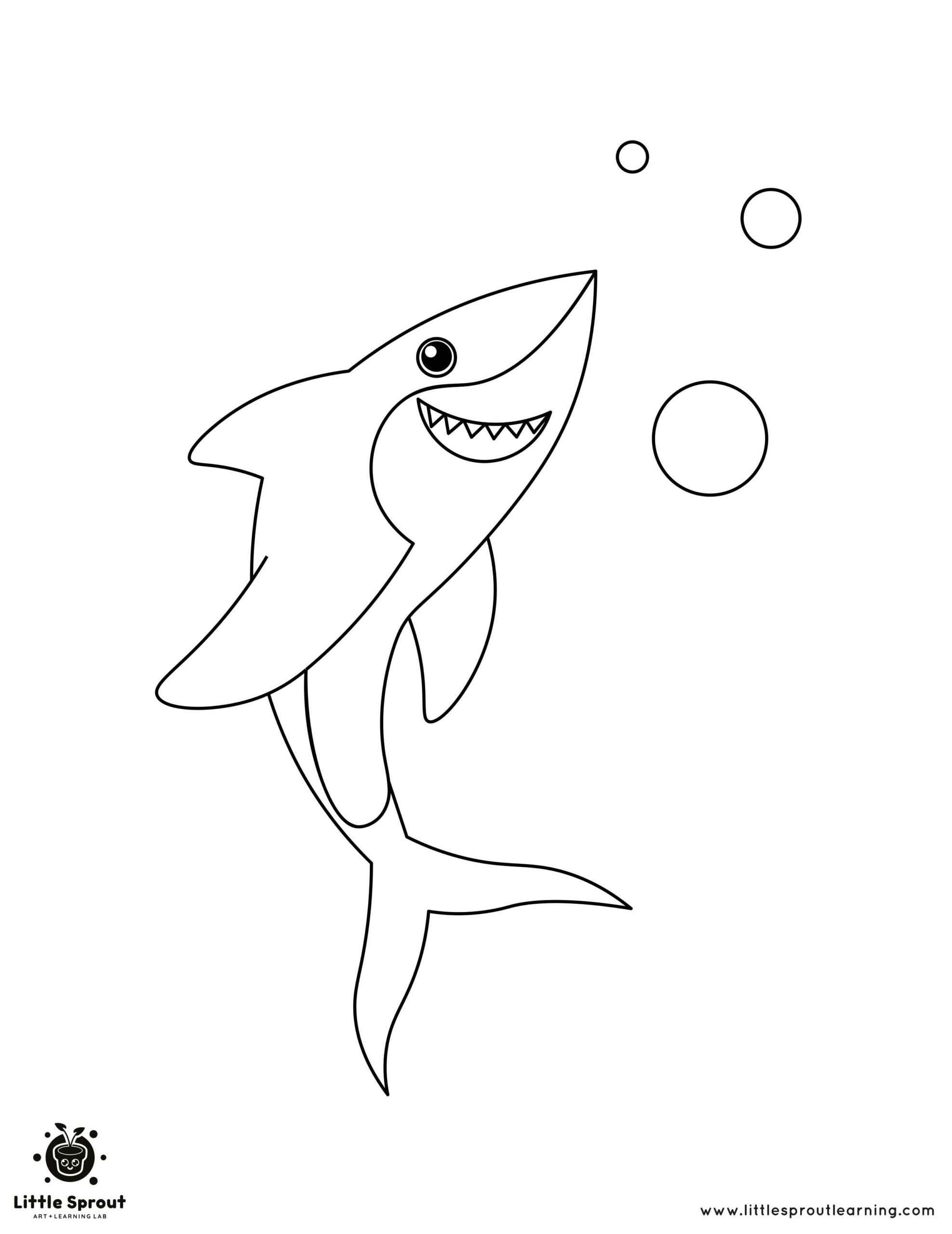 Bubbly Shark Coloring Page