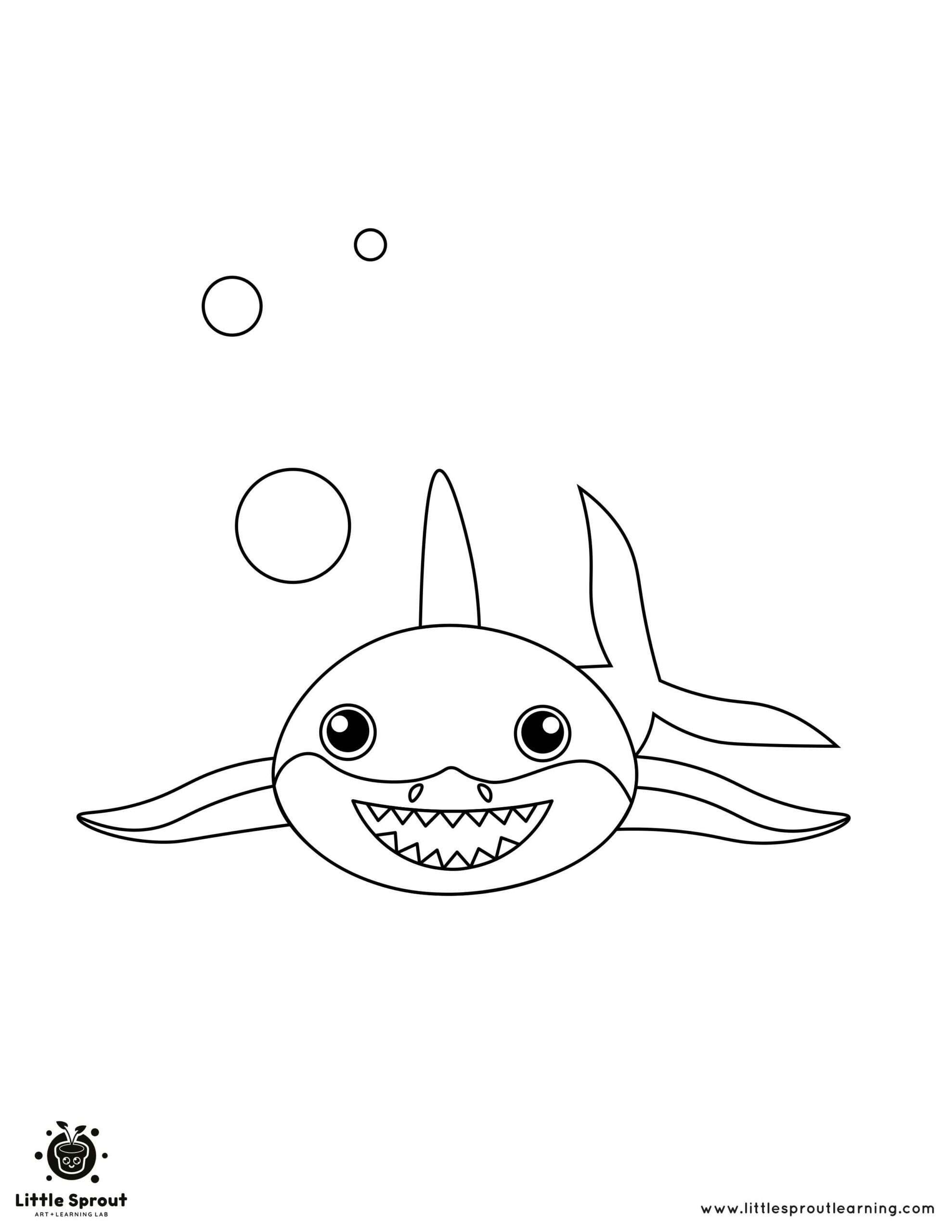 Coming to Play Shark Coloring Page
