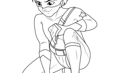 Power Pose Superhero Coloring Page