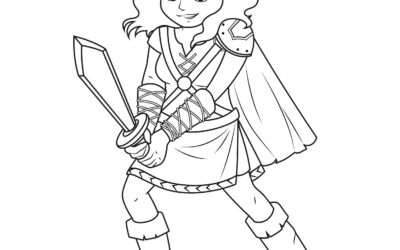 Warrior Princess Superhero Coloring Page