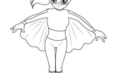 Flying Heroine Superhero Coloring Page