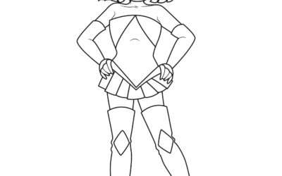 Strong Girl Superhero Coloring Page