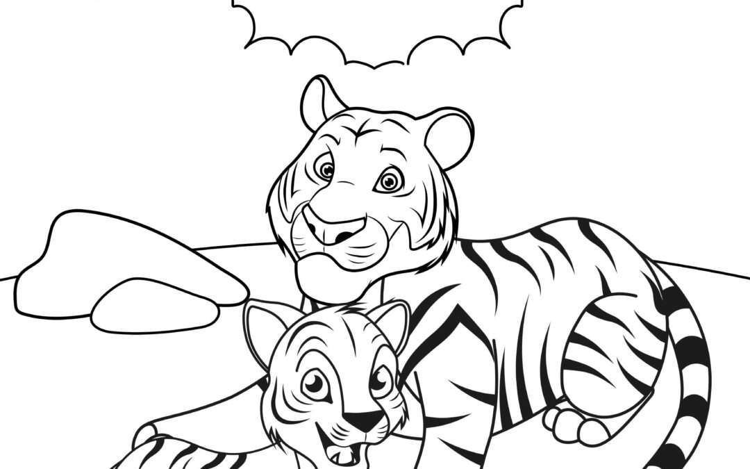 Cub and Mama Tiger Coloring Pages