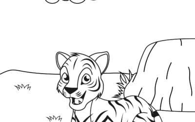 Happy Cub Tiger Coloring Page