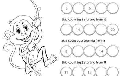 Skip Counting by 2’s – Fill in the Blanks from Various Numbers