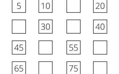 Skip Counting by 5 Worksheet- Fill in the Blanks – C