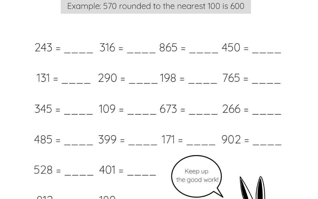 Round to the nearest 100 With Value Worksheets