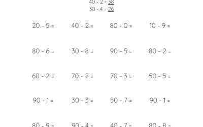 Single Digit Subtraction From Whole Ten