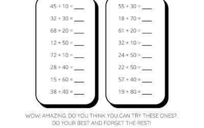 Adding Whole Tens to 2 Digit Numbers