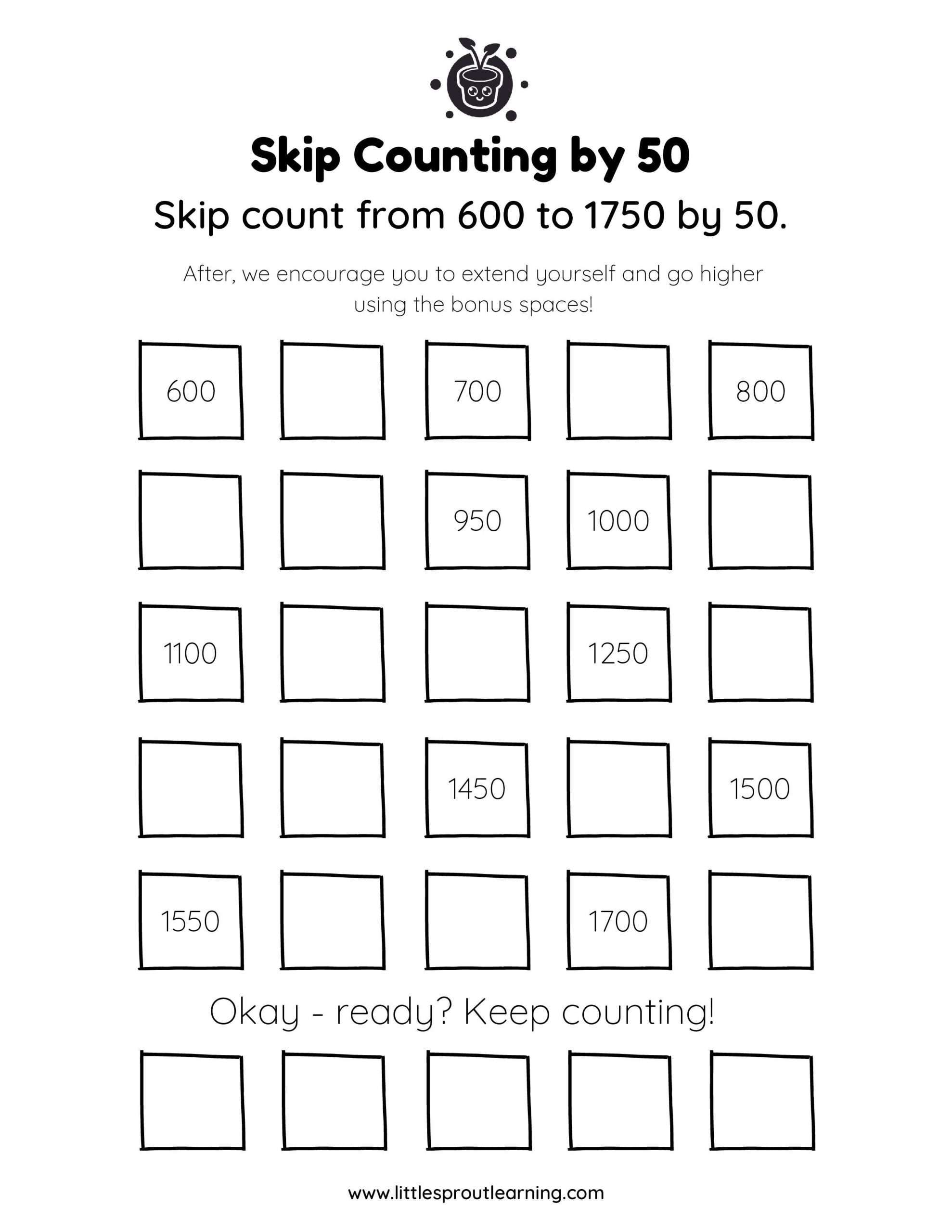 Skip Counting by 50