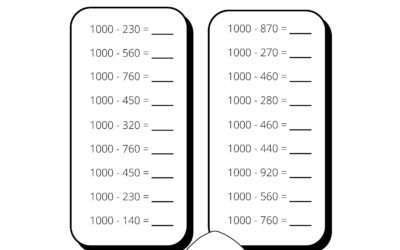 Subtraction From 1000 (With Regrouping)