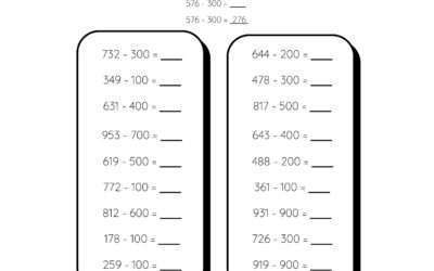 Subtraction with Whole hundreds from 3 Digit Numbers (With Regrouping)