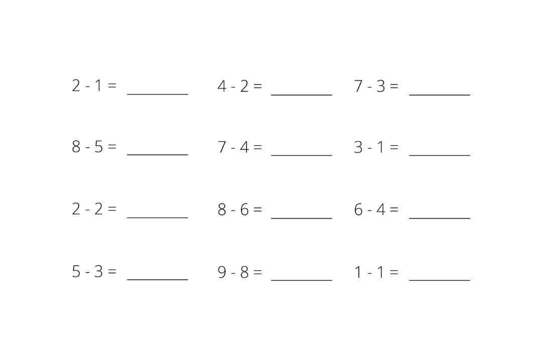 Single Digit Linear Subtraction Worksheet – A