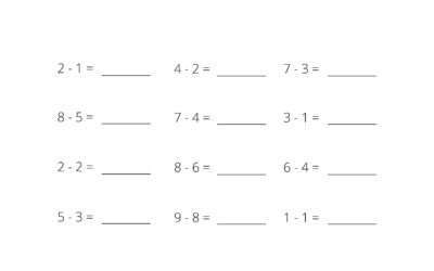 Single Digit Linear Subtraction Worksheet – A