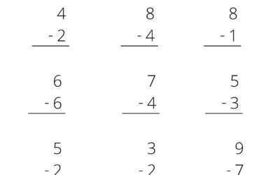 Stacked Subtraction Worksheet – B