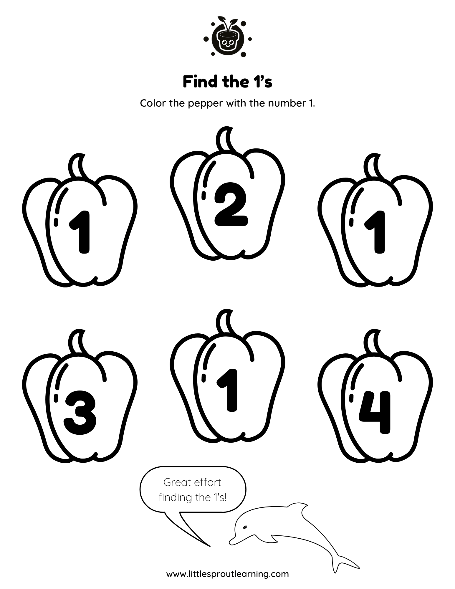Numbers Find and Color: 1 to Ten