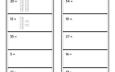 Base Ten Block Worksheet – Breaking Numbers in Tens and Ones With Base Blocks