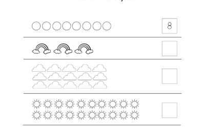 Counting Practice – Count the Objects and Write The Numbers 1 – 20