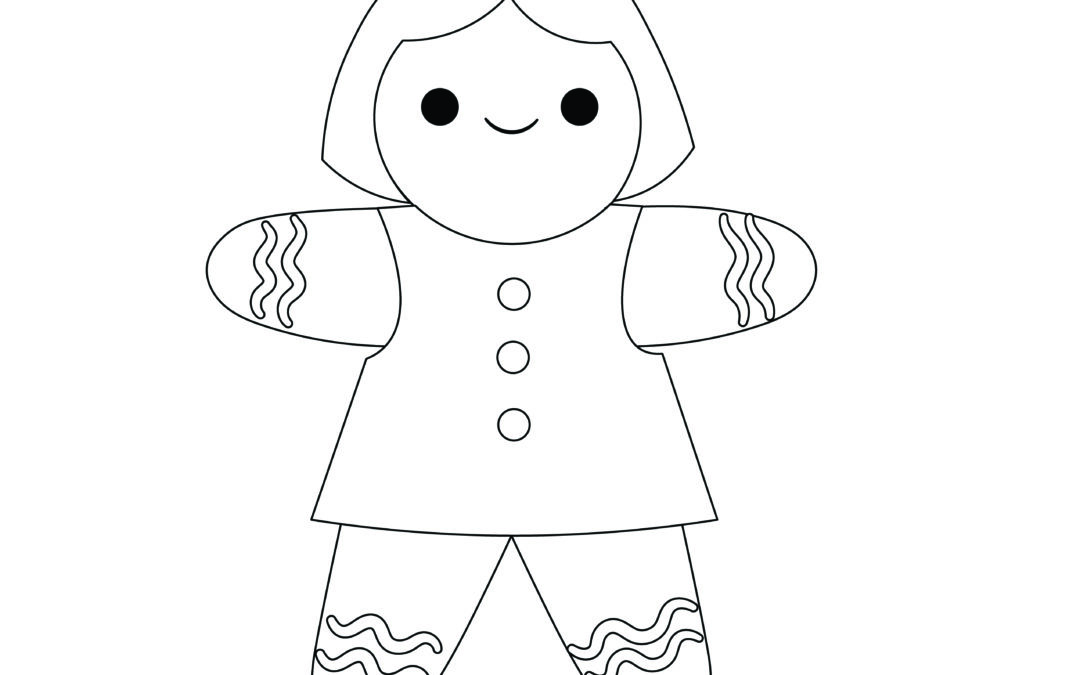 Happy Gingerbread Girl Coloring Page