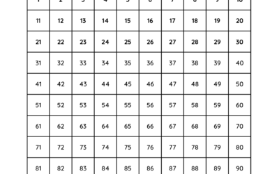 Counting Practice – Counting Chart up to 100 by 1