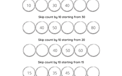 Skip Counting by 10’s Math Worksheet – Fill in the Missing Numbers!