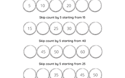 Skip Counting by 5 Worksheet – Fill in the Missing Numbers!