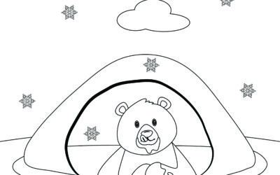 Adorable Bear Snacking – Hibernating Animals Coloring Page
