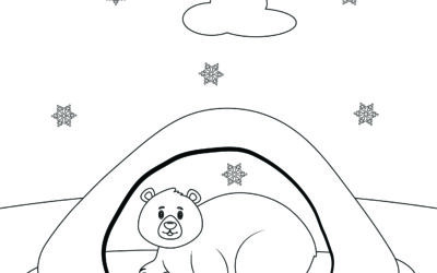 Friendly Bear Resting – Hibernating Animals Coloring Page