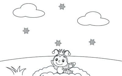 Queen Bumblebee Waves Goodbye – Hibernating Animals Coloring Page