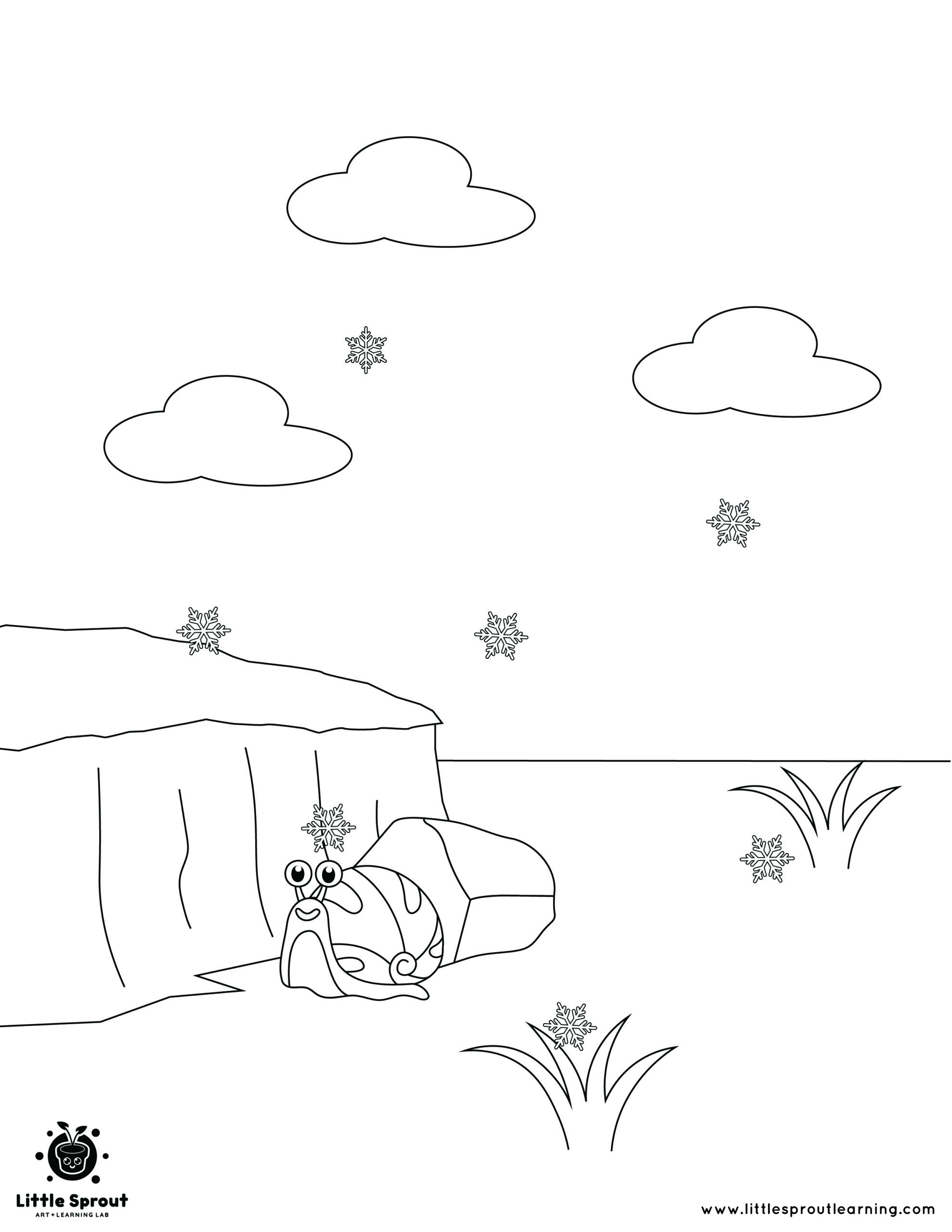 A Snail and its Rock – Hibernating Animals Coloring Page