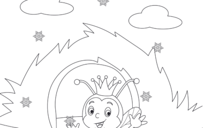 Excited Queen Bumblebee – Hibernating Animals Coloring Page