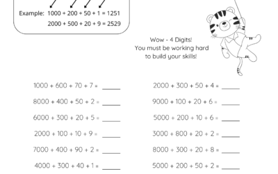 Addition Worksheet – Build a 4 Digit Number