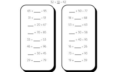 Finding the Missing Number – Addition With Whole Tens
