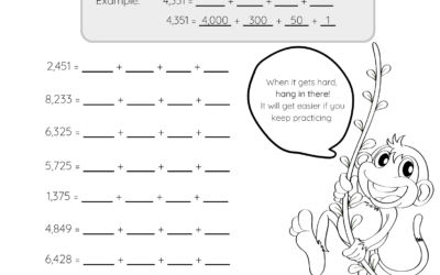 Place Values Worksheet – Writing 4 Digit Numbers in Expanded Form