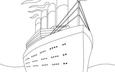 Titanic Sailing Across The Ocean Coloring Page