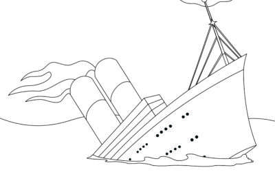 Titanic Sinking Coloring Page
