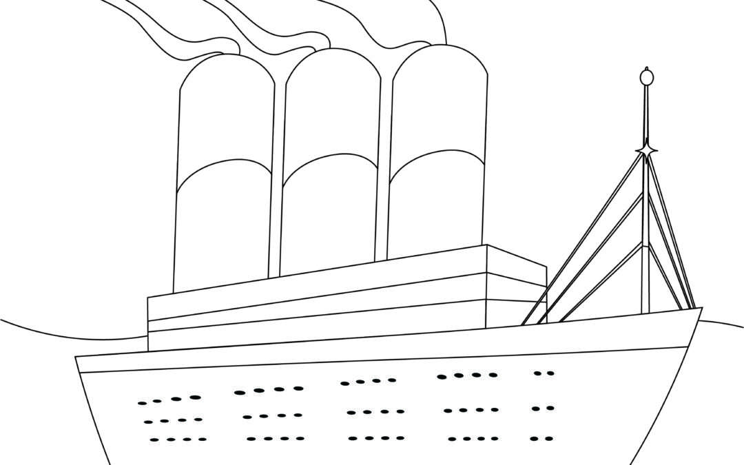 Titanic in the Ocean Coloring Page