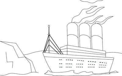 Iceberg and Titanic Coloring Page