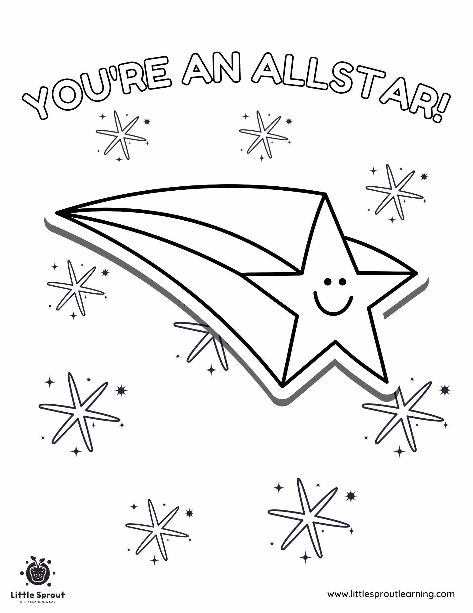 Encouraging Allstar – Star Coloring Page