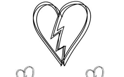 Scribbled Broken Heart Coloring Page