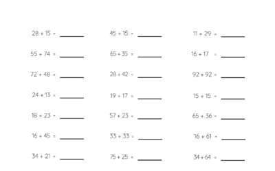 Addition Worksheet – Adding 2 Digit Numbers with Regrouping