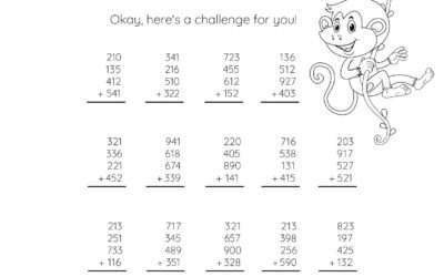 Adding in Columns – Adding Four 3 Digit Numbers