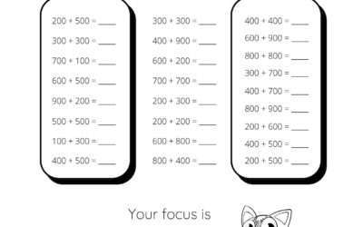 Addition Worksheet – Adding Whole Hundreds